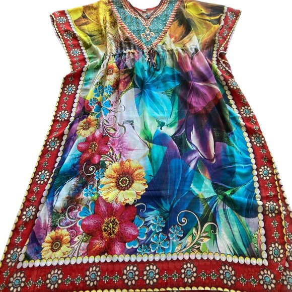 Akaru Dubai Sheer Size S-L Kaftan Cover Up Dress - Picture 4 of 7